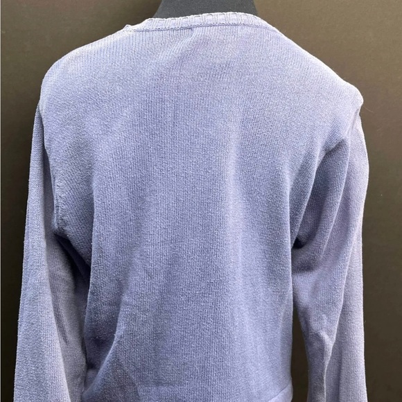TWEEDS BRAND Cotton Button Front Cardigan LAVENDER SWEATER MED 1980s - Picture 7 of 7